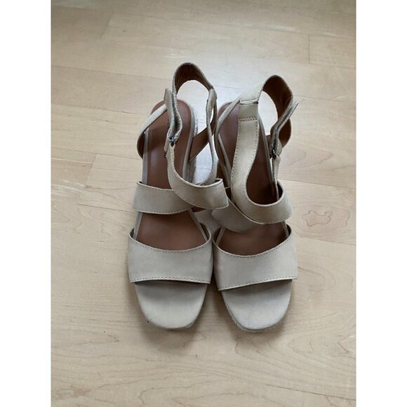 LUCKY Brand Women's "Mendona" Espadrille Wedge Sandals Sz 10 Open Toe Leather - Picture 2 of 8